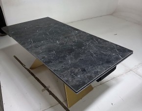 Стол ALES 180 BLACK GRAVE SOLID CERAMIC, керамика / бронзовый, ®DISAUR в Тобольске - tobolsk.mebel24.online | фото 5