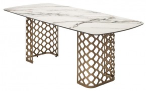 Стол CHIAVARI 220 KL-188 Контрастный мрамор матовый, итальянская керамика / Шампань, ®DISAUR в Тобольске - tobolsk.mebel24.online | фото