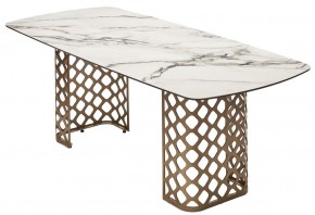 Стол CHIAVARI 220 KL-188 Контрастный мрамор матовый, итальянская керамика / Шампань, ®DISAUR в Тобольске - tobolsk.mebel24.online | фото 7