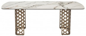 Стол CHIAVARI 220 KL-188 Контрастный мрамор матовый, итальянская керамика / Шампань, ®DISAUR в Тобольске - tobolsk.mebel24.online | фото 8