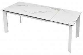 Стол CREMONA 140 HIGH GLOSS STATUARIO Белый мрамор глянцевый, керамика/ белый каркас, ®DISAUR в Тобольске - tobolsk.mebel24.online | фото 5