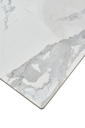 Стол CREMONA 140 HIGH GLOSS STATUARIO Белый мрамор глянцевый, керамика/ белый каркас, ®DISAUR в Тобольске - tobolsk.mebel24.online | фото 6