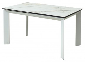 Стол CREMONA 160 KL-188 Контрастный мрамор / белый каркас, ®DISAUR в Тобольске - tobolsk.mebel24.online | фото 1