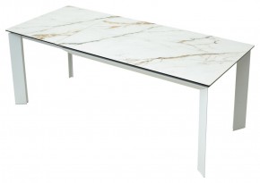 Стол CREMONA 180 KL-188 Контрастный мрамор матовый, итальянская керамика/ белый каркас, ®DISAUR в Тобольске - tobolsk.mebel24.online | фото 9