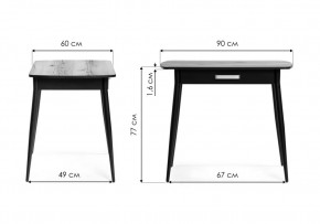 Стол деревянный Вики 90х60х77 делано / черный в Тобольске - tobolsk.mebel24.online | фото 2