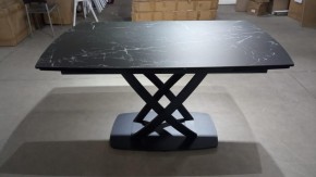 Стол FOGGIA 140 KL-116 Черный мрамор матовый, итальянская керамика/ черный каркас, ®DISAUR в Тобольске - tobolsk.mebel24.online | фото 2