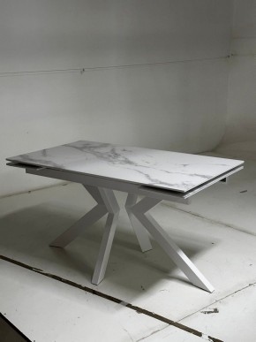 Стол Кентукки 3 140 БЕЛЫЙ МРАМОР, стекло / БЕЛЫЙ, М-City в Тобольске - tobolsk.mebel24.online | фото 4