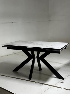 Стол Кентукки 3 140 БЕЛЫЙ МРАМОР, стекло / ЧЕРНЫЙ, М-City в Тобольске - tobolsk.mebel24.online | фото 3