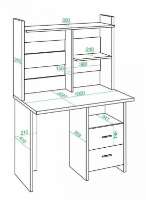 Стол компьютерный Домино Лайт СКЛ-Прям100+НКЛ-100 в Тобольске - tobolsk.mebel24.online | фото 2