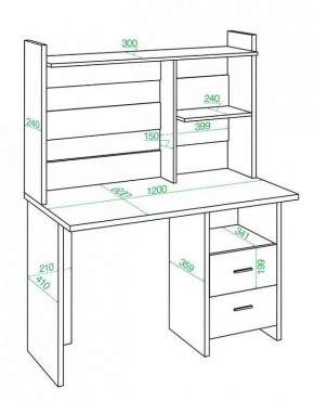 Стол компьютерный Домино Лайт СКЛ-Прям120+НКЛ-120 в Тобольске - tobolsk.mebel24.online | фото 2