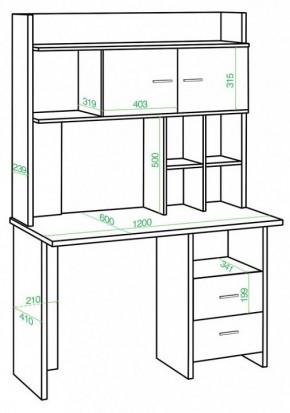 Стол компьютерный Домино Lite СКЛ-Прям120Р+НКЛХ-120 в Тобольске - tobolsk.mebel24.online | фото 2