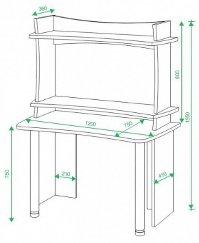 Стол компьютерный Домино lite СКЛ-Софт120+НКИЛ120 ВЛ в Тобольске - tobolsk.mebel24.online | фото 2