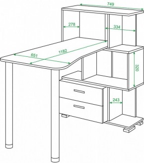 Стол компьютерный Домино СЛ-5-3СТ-2+БЯ в Тобольске - tobolsk.mebel24.online | фото 2