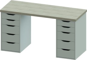 Стол письменный Ингар 2/55 140x75x55, дуб беленый/белый в Тобольске - tobolsk.mebel24.online | фото 2