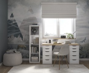 Стол письменный Ингар 2/55 140x75x55, дуб беленый/белый в Тобольске - tobolsk.mebel24.online | фото 4