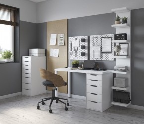 Стол письменный Ингар белый, 140x75, с одной тумбой в Тобольске - tobolsk.mebel24.online | фото 2