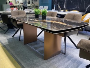 Стол ПУАНТО 200 TITANIUM LAWA NERO, керамика / МЕДЬ каркас М-City в Тобольске - tobolsk.mebel24.online | фото 2