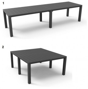 Стол раскладной Джули (Julie Double table 2 configurations) Графит в Тобольске - tobolsk.mebel24.online | фото
