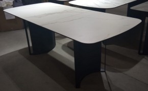 Стол RASMUS 160 TL-45 Белый мрамор, испанская керамика / черный каркас, ®DISAUR в Тобольске - tobolsk.mebel24.online | фото 2