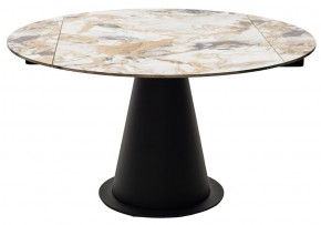Стол TERAMO 135 GLOSS GRAND JADE SOLID CERAMIC, керамика, поворотн.механизм / Черный каркас, ®DISAUR в Тобольске - tobolsk.mebel24.online | фото