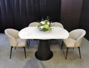 Стол TERAMO 135 GLOSS GRAND JADE SOLID CERAMIC, керамика, поворотн.механизм / Черный каркас, ®DISAUR в Тобольске - tobolsk.mebel24.online | фото 3