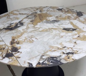 Стол TERAMO 135 GLOSS GRAND JADE SOLID CERAMIC, керамика, поворотн.механизм / Черный каркас, ®DISAUR в Тобольске - tobolsk.mebel24.online | фото 4