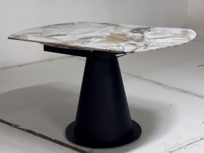 Стол TERAMO 135 GLOSS GRAND JADE SOLID CERAMIC, керамика, поворотн.механизм / Черный каркас, ®DISAUR в Тобольске - tobolsk.mebel24.online | фото 9