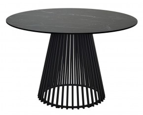 Стол TERNI 120 MATT BLACK MARBLE SOLID CERAMIC Черный мрамор матовый, керамика /Черн.каркас, ®DISAUR в Тобольске - tobolsk.mebel24.online | фото
