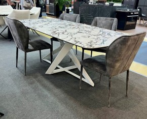 Стол VICENZA 220 BULGARI WHITE, керамика / белый, ®DISAUR в Тобольске - tobolsk.mebel24.online | фото 2