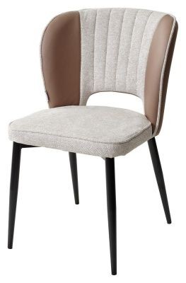 Стул HERMES WZ2042-02 светло-бежевый фактурный велюр/ HK017-31 серо-коричневый PU, М-City в Тобольске - tobolsk.mebel24.online | фото 1