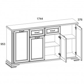 Тумба 4D1S, MONAKO, цвет Сосна винтаж/дуб анкона в Тобольске - tobolsk.mebel24.online | фото 2