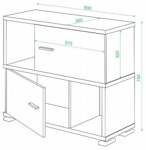 Тумба комбинированная СБ-30/2 в Тобольске - tobolsk.mebel24.online | фото 2