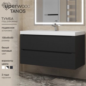 Тумба под раковину Uperwood Tanos 100 см, подвесная, черная матовая в Тобольске - tobolsk.mebel24.online | фото 3