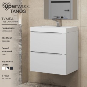Тумба под раковину Uperwood Tanos 50 см, подвесная, белая матовая в Тобольске - tobolsk.mebel24.online | фото 6