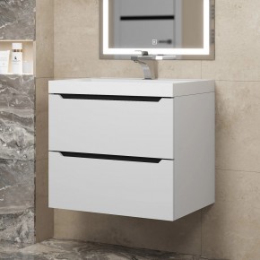 Тумба под раковину Uperwood Tanos 60 см, подвесная, белая/графит в Тобольске - tobolsk.mebel24.online | фото