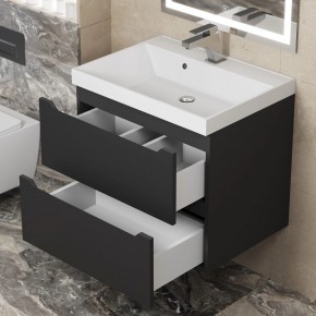 Тумба под раковину Uperwood Tanos 60 см, подвесная, черная матовая в Тобольске - tobolsk.mebel24.online | фото 2