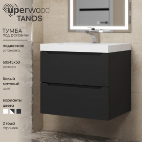 Тумба под раковину Uperwood Tanos 60 см, подвесная, черная матовая в Тобольске - tobolsk.mebel24.online | фото 3