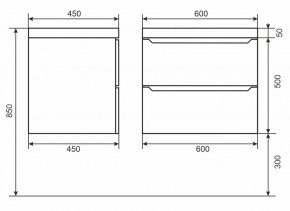 Тумба под раковину Uperwood Tanos 60 см, подвесная, черная матовая в Тобольске - tobolsk.mebel24.online | фото 6