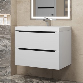 Тумба под раковину Uperwood Tanos 70 см, подвесная, белая/графит в Тобольске - tobolsk.mebel24.online | фото