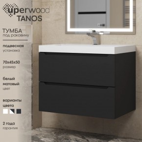 Тумба под раковину Uperwood Tanos 70 см, подвесная, черная матовая в Тобольске - tobolsk.mebel24.online | фото 3