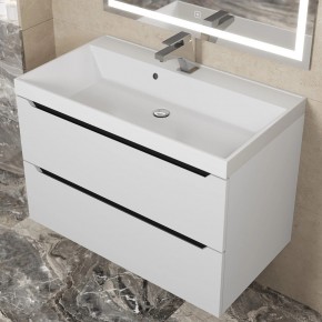 Тумба под раковину Uperwood Tanos 80 см, подвесная, белая/графит в Тобольске - tobolsk.mebel24.online | фото 8