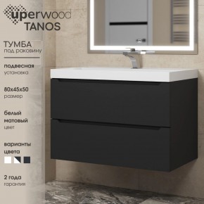 Тумба под раковину Uperwood Tanos 80 см, подвесная, черная матовая в Тобольске - tobolsk.mebel24.online | фото 3