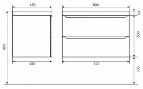Тумба под раковину Uperwood Tanos 80 см, подвесная, черная матовая в Тобольске - tobolsk.mebel24.online | фото 6