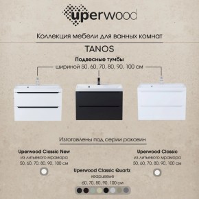 Тумба под раковину Uperwood Tanos 90 см, подвесная, белая/графит в Тобольске - tobolsk.mebel24.online | фото 10