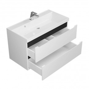 Тумба под раковину Uperwood Tanos 90 см, подвесная, белая/графит в Тобольске - tobolsk.mebel24.online | фото 2