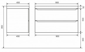 Тумба под раковину Uperwood Tanos 90 см, подвесная, белая/графит в Тобольске - tobolsk.mebel24.online | фото 6