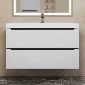 Тумба под раковину Uperwood Tanos 90 см, подвесная, белая/графит в Тобольске - tobolsk.mebel24.online | фото 8