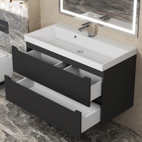 Тумба под раковину Uperwood Tanos 90 см, подвесная, черная матовая в Тобольске - tobolsk.mebel24.online | фото 10