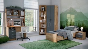 МАРТИНА Тумба прикроватная (Графит/Дуб крафт) в Тобольске - tobolsk.mebel24.online | фото 2