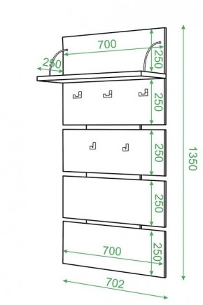 Вешалка настенная Домино нельсон СТ-50 в Тобольске - tobolsk.mebel24.online | фото 2